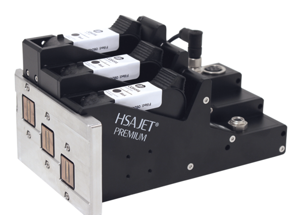 HSAJET Premium 3-Pen Druckkopf – modulare Einheit mit drei Tintenpatronen für flexible industrielle Kennzeichnung