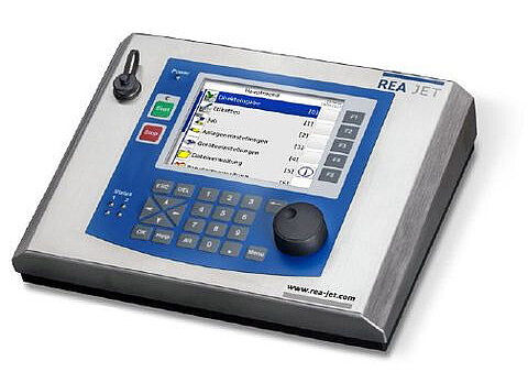 REA-Jet Bedienterminal mit Display und Tastatur zur Steuerung von Großschriftsystemen