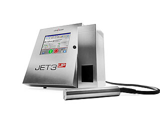 Leibinger JET 3 up Continuous InkJet-Drucker mit angeschlossenem Druckkopf für industrielle Produktkennzeichnung