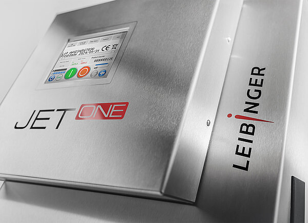 Leibinger JET One Continuous Inkjet-Drucker mit Farb-Touchdisplay und Bedienelementen